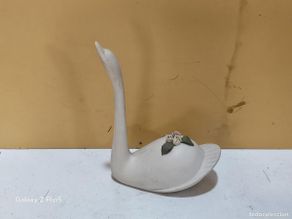 Vintage: figura de porcelana firmado cisne